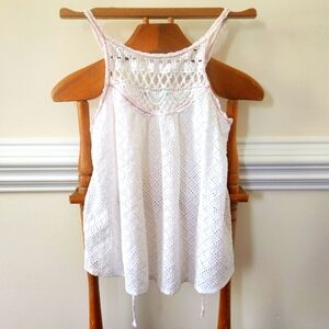 Maurices Womans White Lace Tank Size S